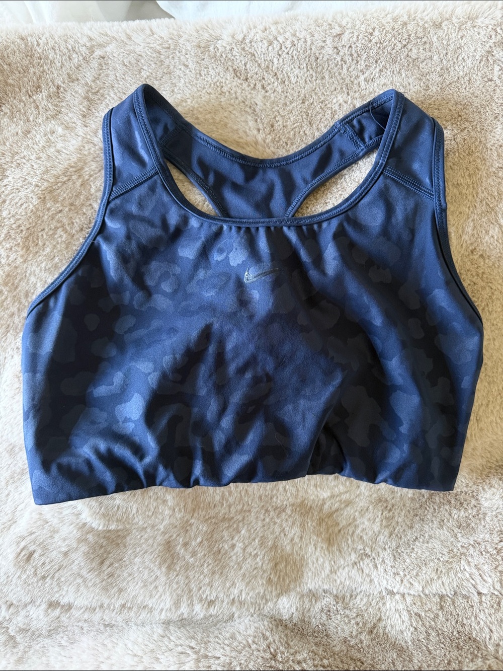 Nike Dark Navy Camo Racerback Sports Bra